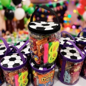 Tobos personalizados cotillones futbol